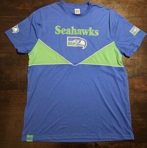 NFL Seahawks Blue and Green Short Sleeve Tee
